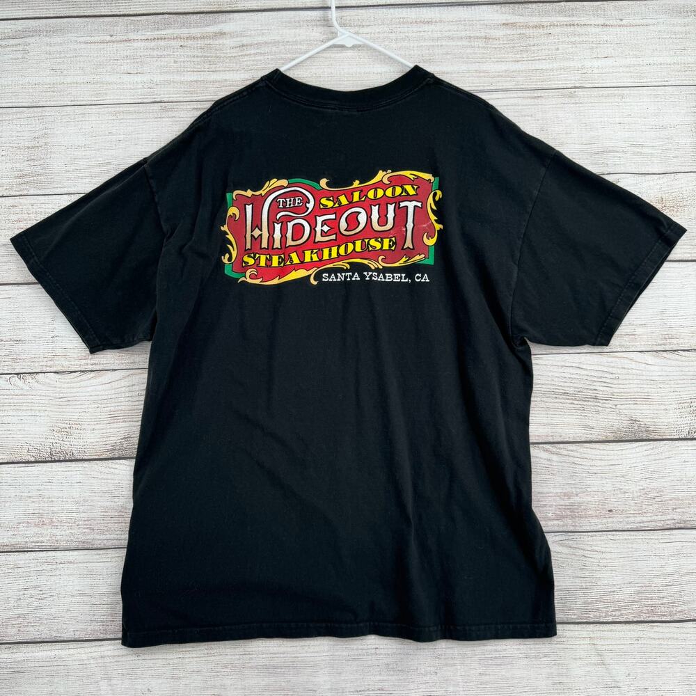 The‎ Hideout Saloon Steakhouse Short Sleeve T-Shirt Adult XL Black
